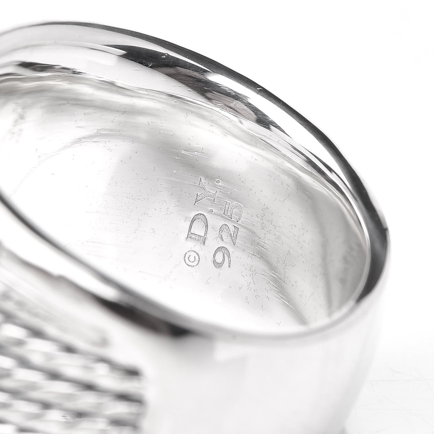 Sterling Silver Diamond 18mm Wheaton Band Ring 54 7