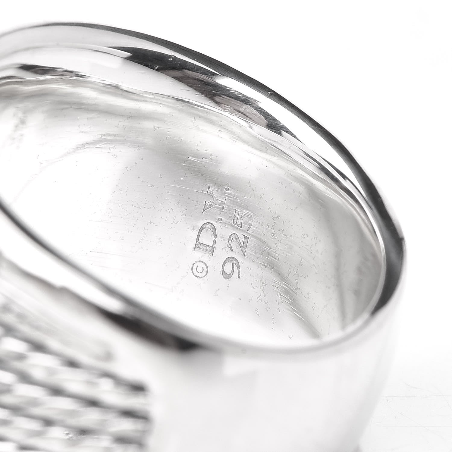 David Yurman Sterling Silver Diamond 18mm Wheaton Band Ring 54 7 5 of 5