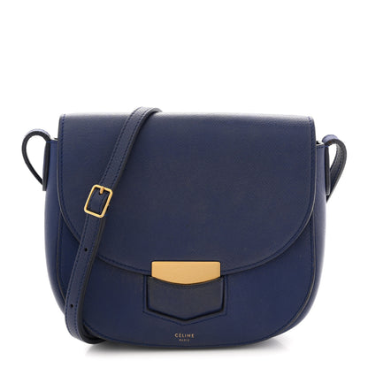 Celine Grained Calfskin Small Trotteur  Indigo 1 of 13