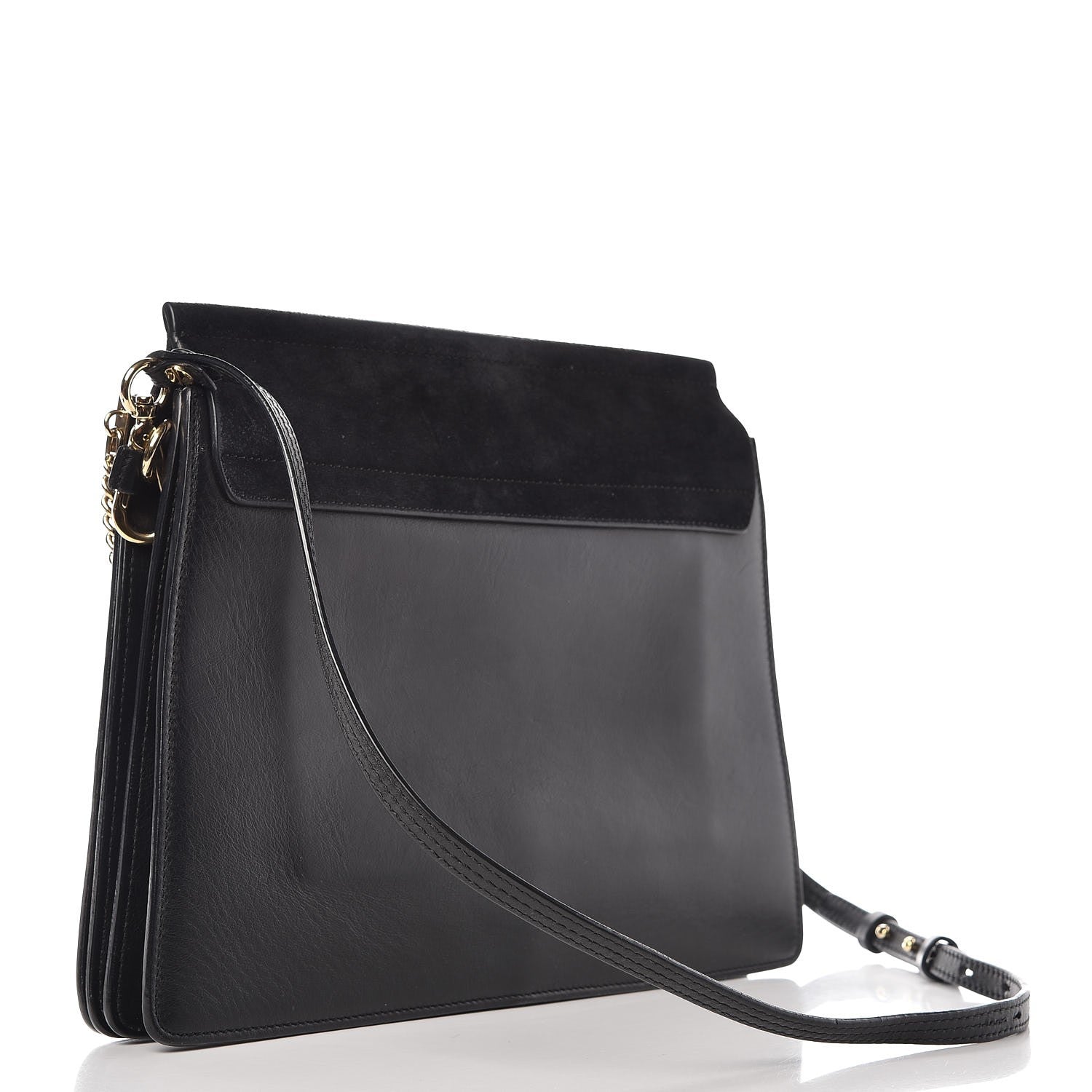Chloe Suede Calfskin Medium Faye Shoulder Bag Black 3 of 14