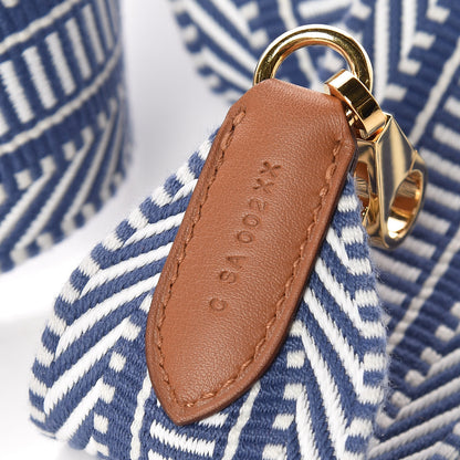 Hermes Toile Swift 50mm Sangle Cavale Shoulder Strap Ecru Bleu Brighton Gold 3 of 6