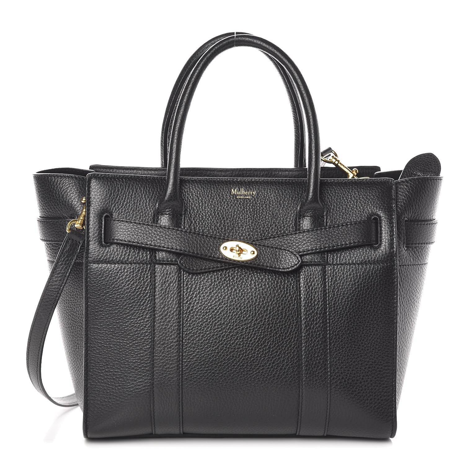 Mulberry Classic Grain Small Bayswater Zip Tote Black 1 of 9
