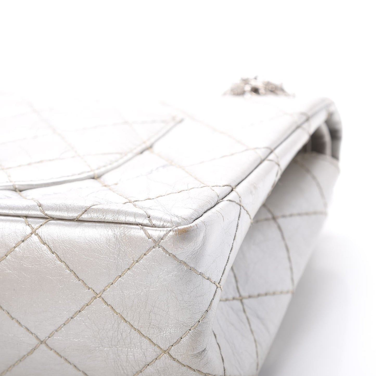 Metallic Aged Calfskin Quilted 2.55 Reissue 226 Flap Silver