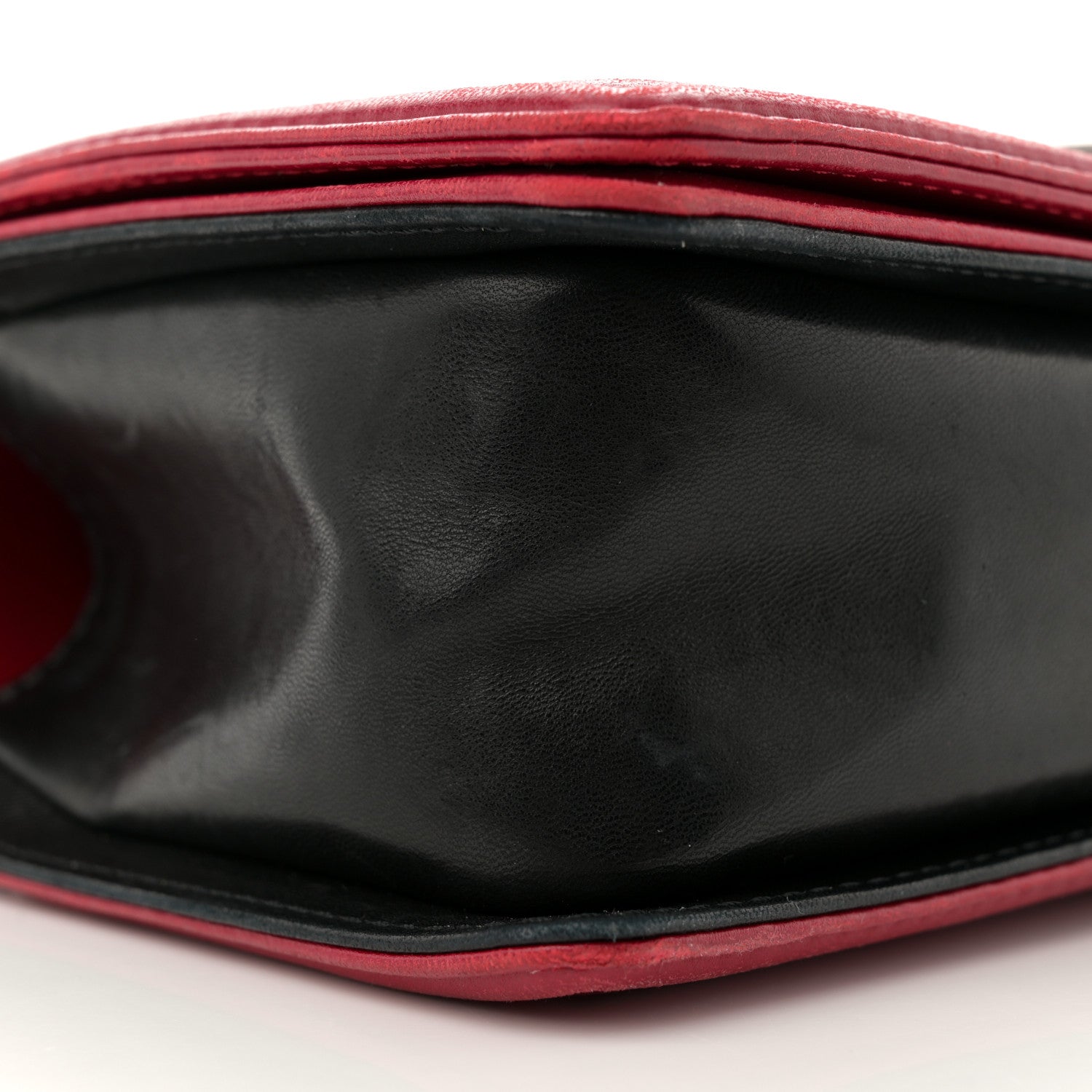 Chanel Lambskin Quilted Medium Boy Flap Black Red 9 of 14