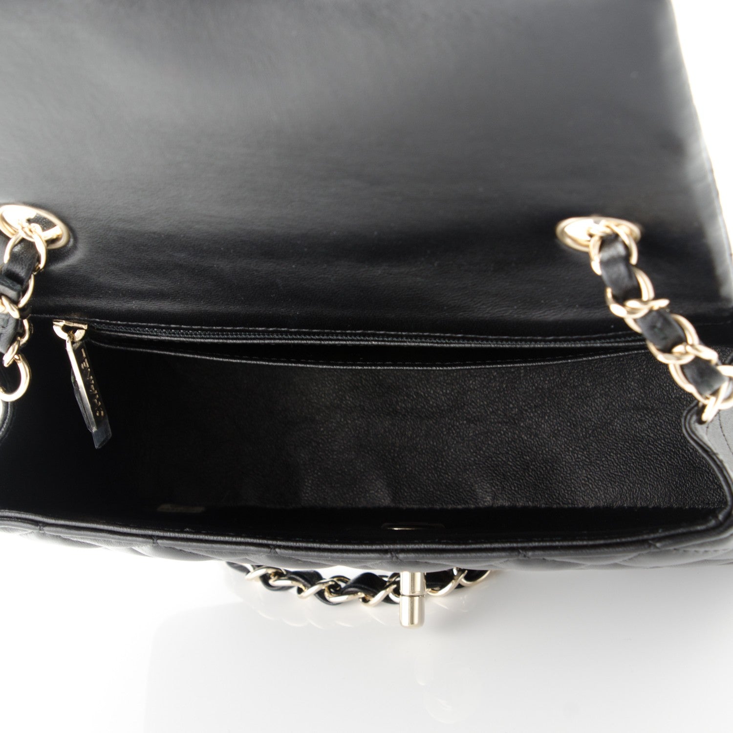 Chanel Lambskin Quilted Mini Rectangular Flap Black 5 of 8