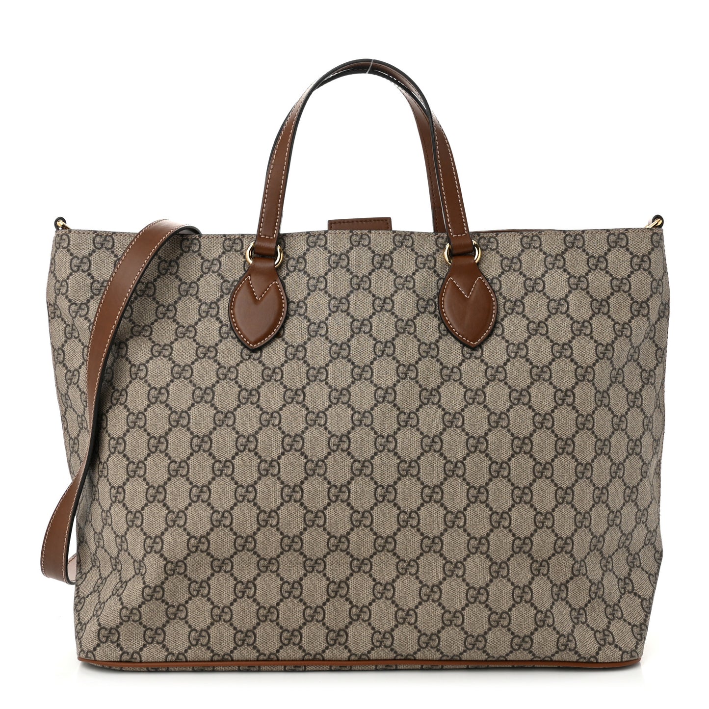 Soft GG Supreme Monogram Medium Crossbody Tote Beige Cuir