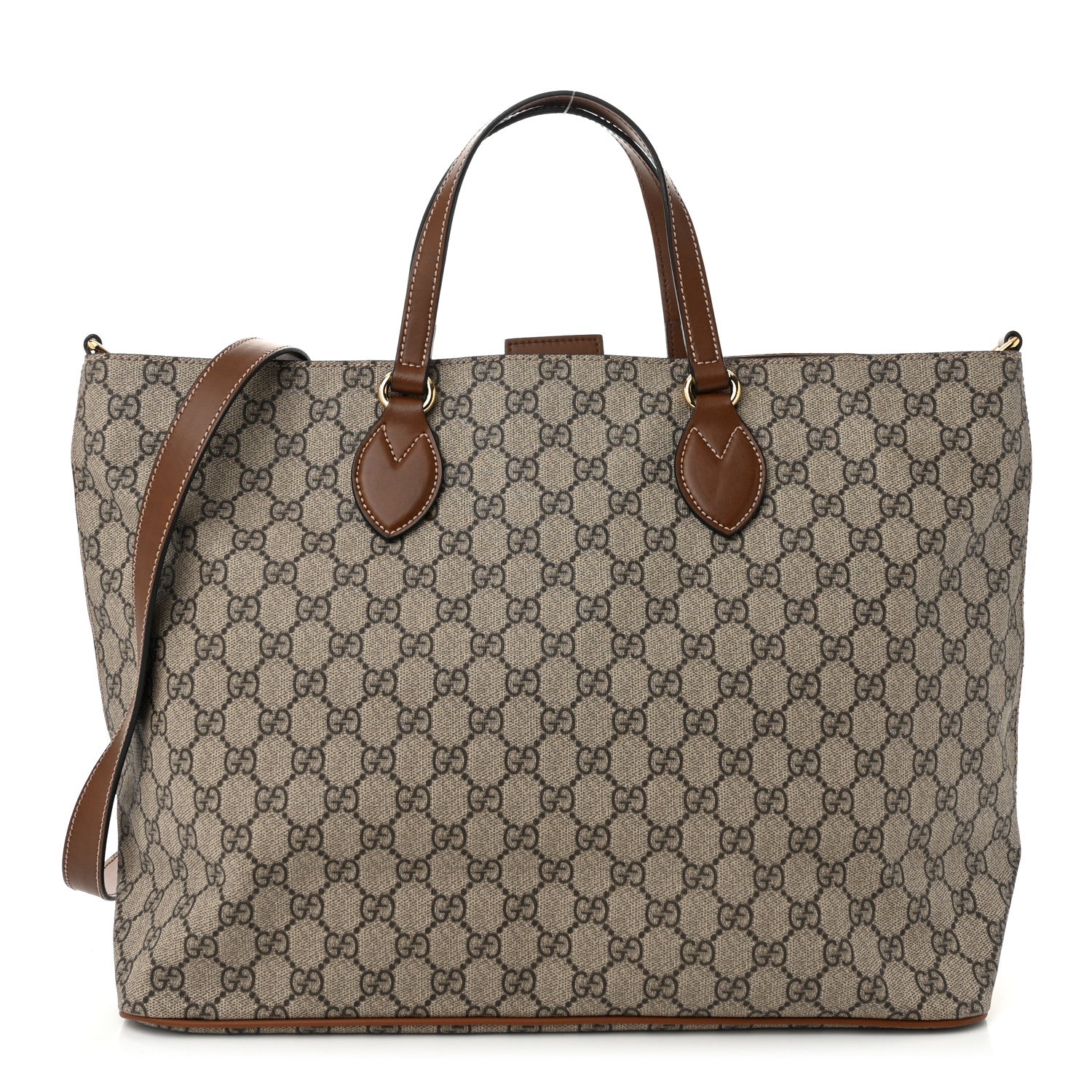 Gucci Soft GG Supreme Monogram Medium Crossbody Tote Beige Cuir 1 of 11