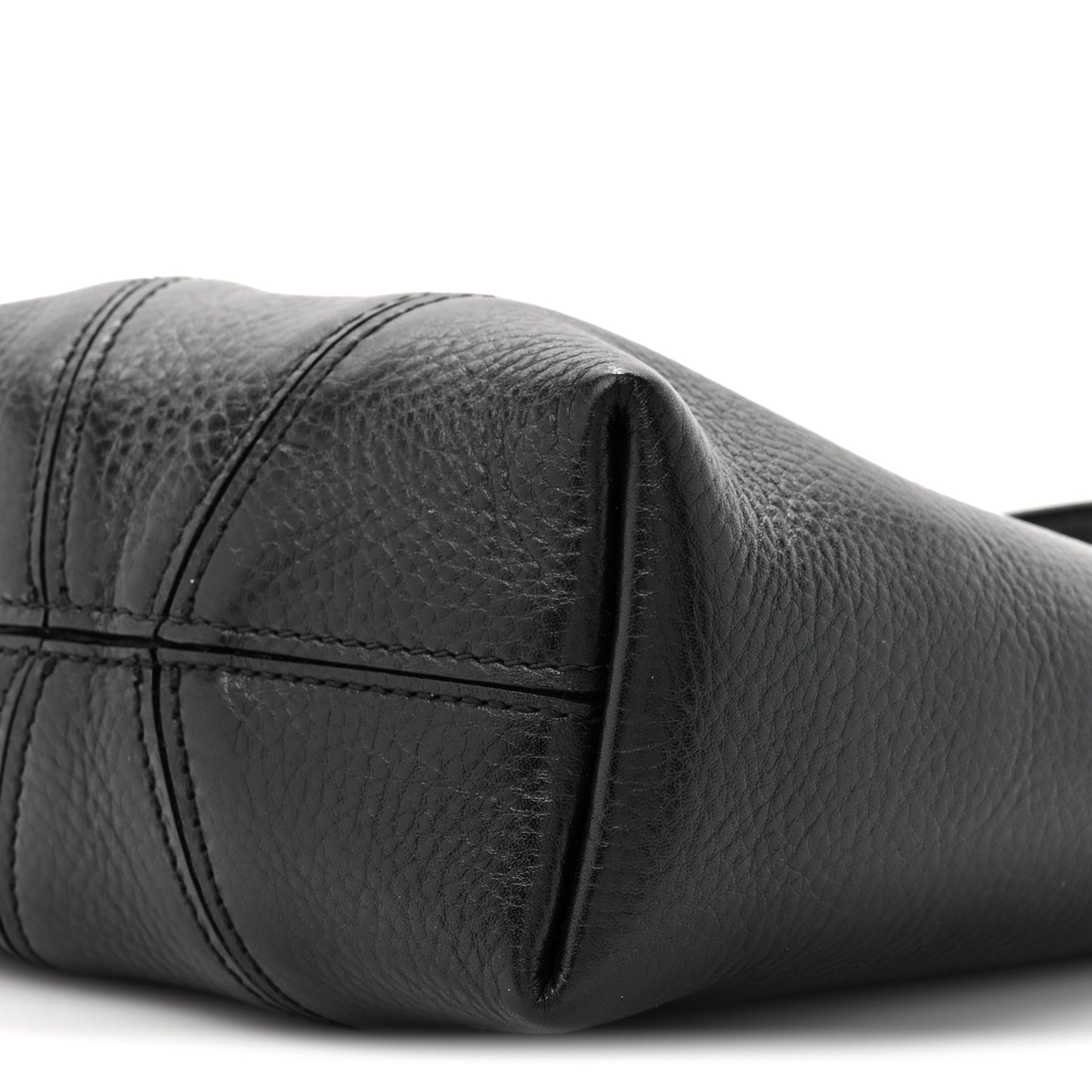 Grained Calfskin Small Spin Tote Black