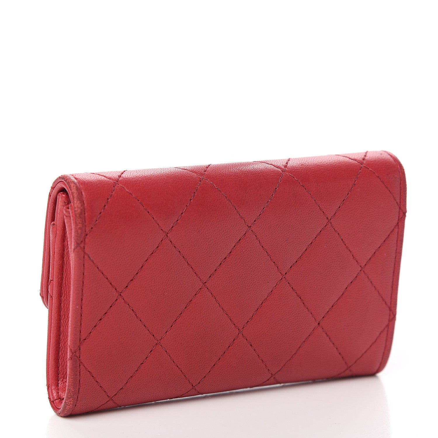 Chanel Lambskin Quilted Flap Card Holder Dark Pink 2 of 10