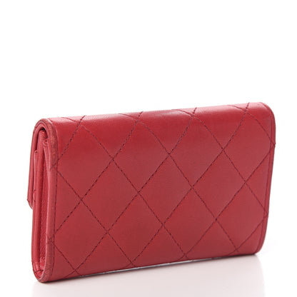Chanel Lambskin Quilted Flap Card Holder Dark Pink 2 of 10