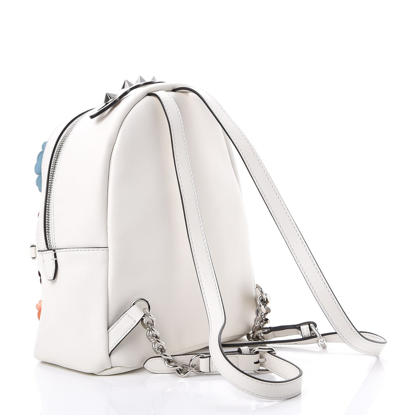 Vitello Century Nappa Flowerland Studded Mini Backpack White Ice Multicolor