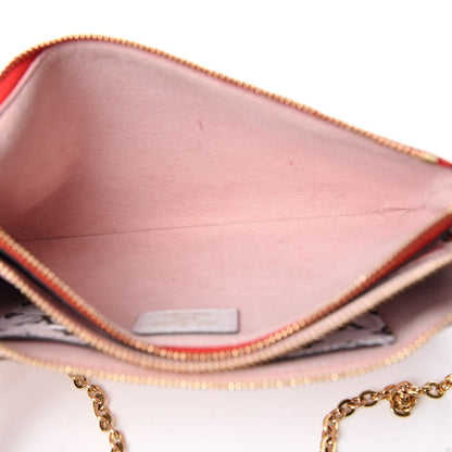 Louis Vuitton Monogram Giant Double Zip Pochette Rouge 5 of 11