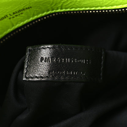 Saint Laurent Crinkled Calfskin Matelasse Monogram Medium Niki Chain Satchel Neon Yellow 7 of 10