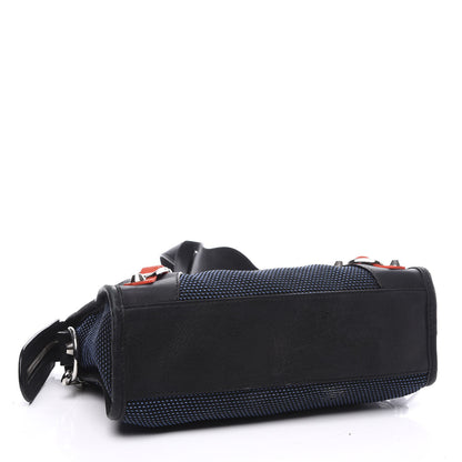 Balenciaga Mesh Agneau Arena Classic Silver Hardware Mini City Black Navy Orange 3 of 10