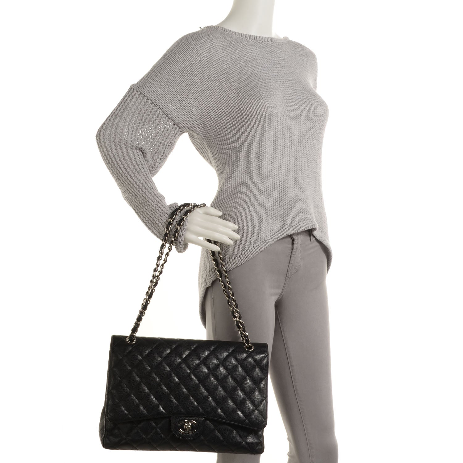 Chanel Caviar Maxi Single Flap Black 2 of 8