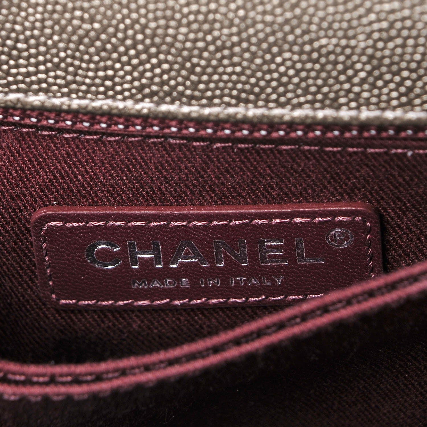 Chanel Metallic Caviar Chevron Quilted Mini Coco Handle Flap Light Gold 6 of 7