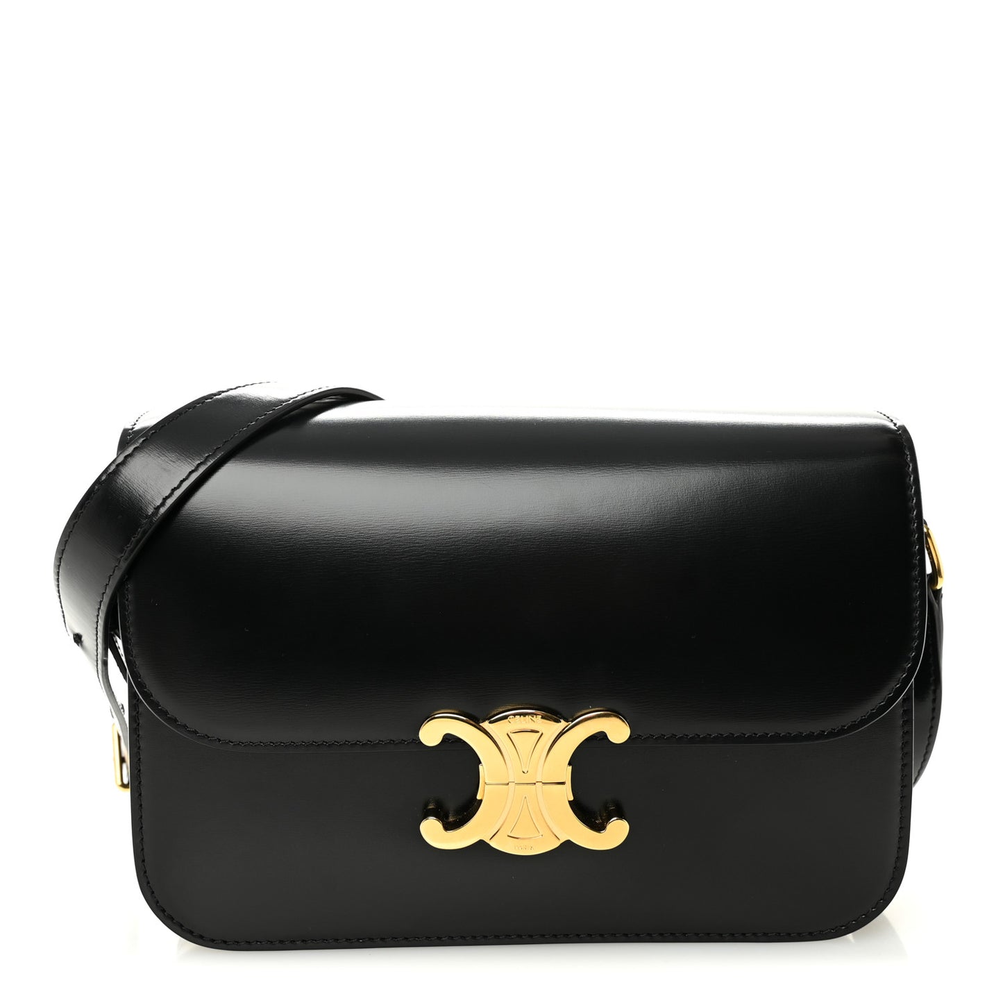 Shiny Calfskin Medium Triomphe Black