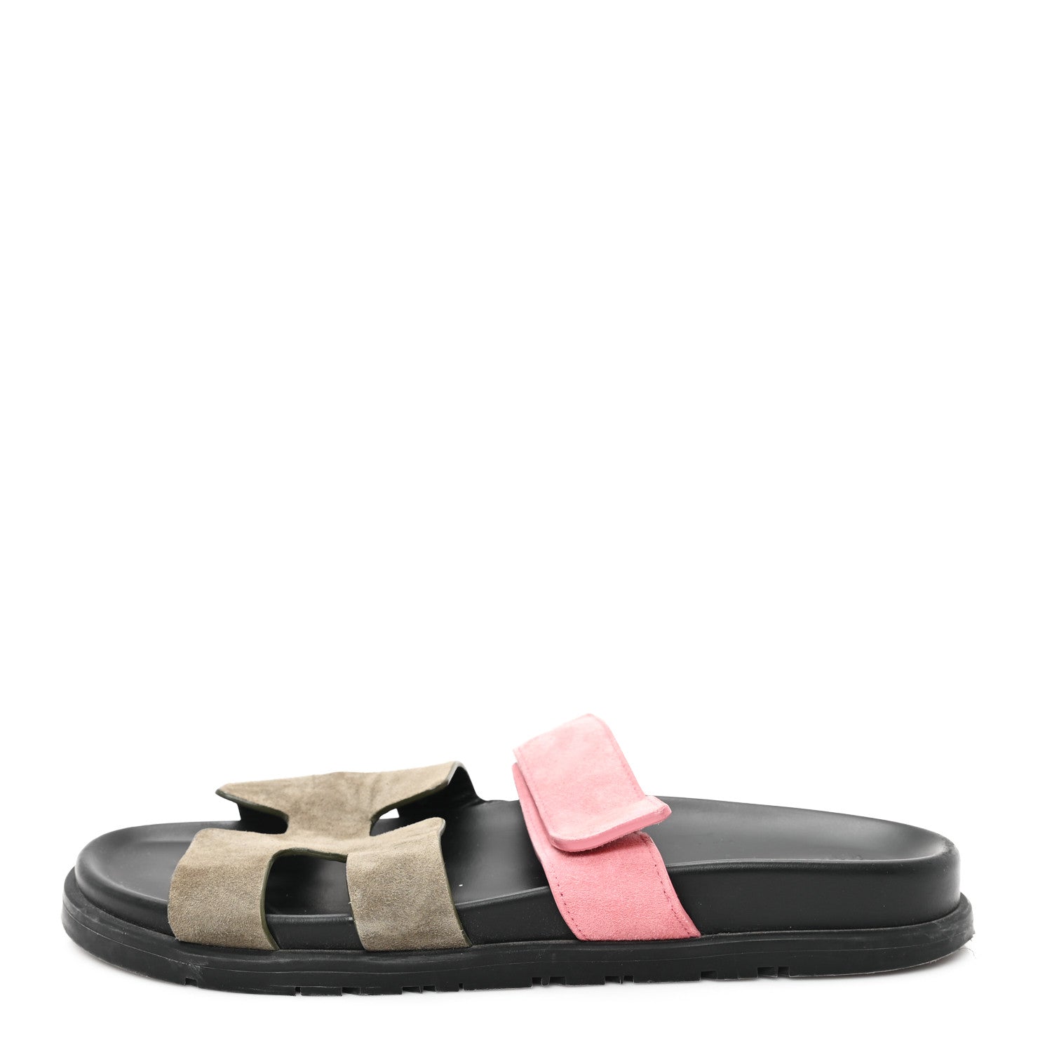 Hermes Suede Goatskin Womens Chypre Sandals 39.5 Toundra Rose Du Desert 1 of 10