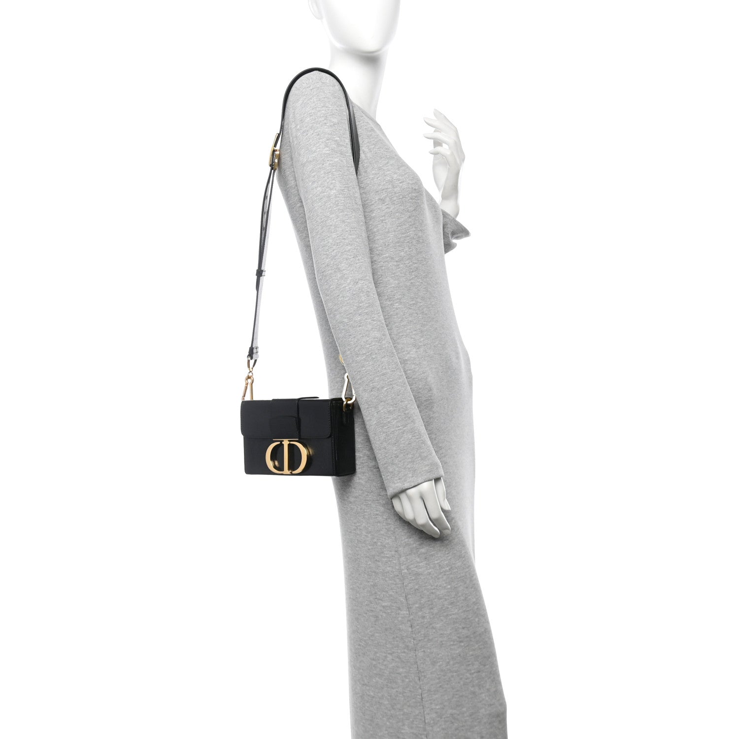 Christian Dior Crackled Lambskin 30 Montaigne Box Bag Black 2 of 14