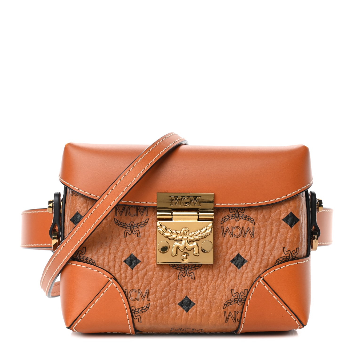 MCM Visetos Soft Berlin Convertible Belt Bag Cognac 1 of 4