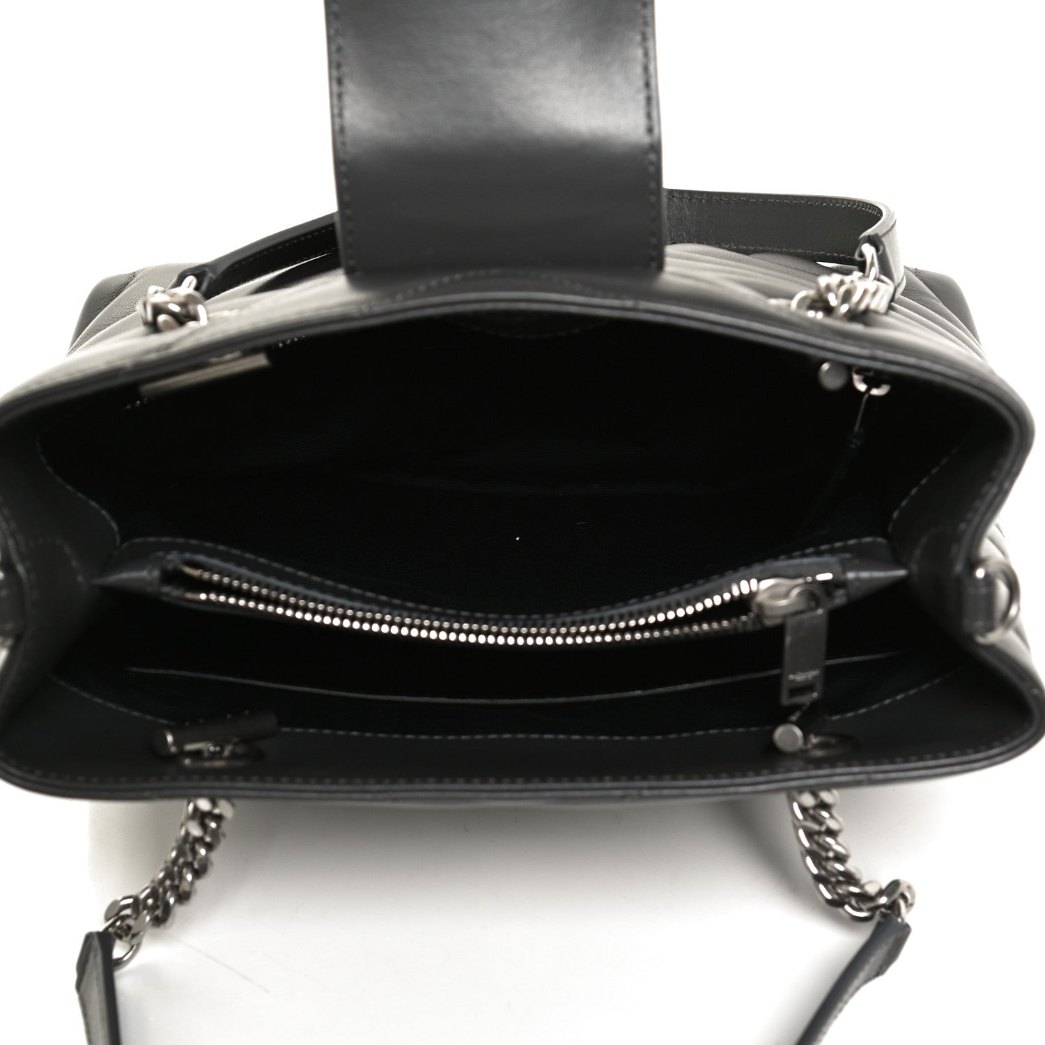 Saint Laurent Calfskin Y Quilted Monogram Small Loulou Shopper Grey 5 of 11