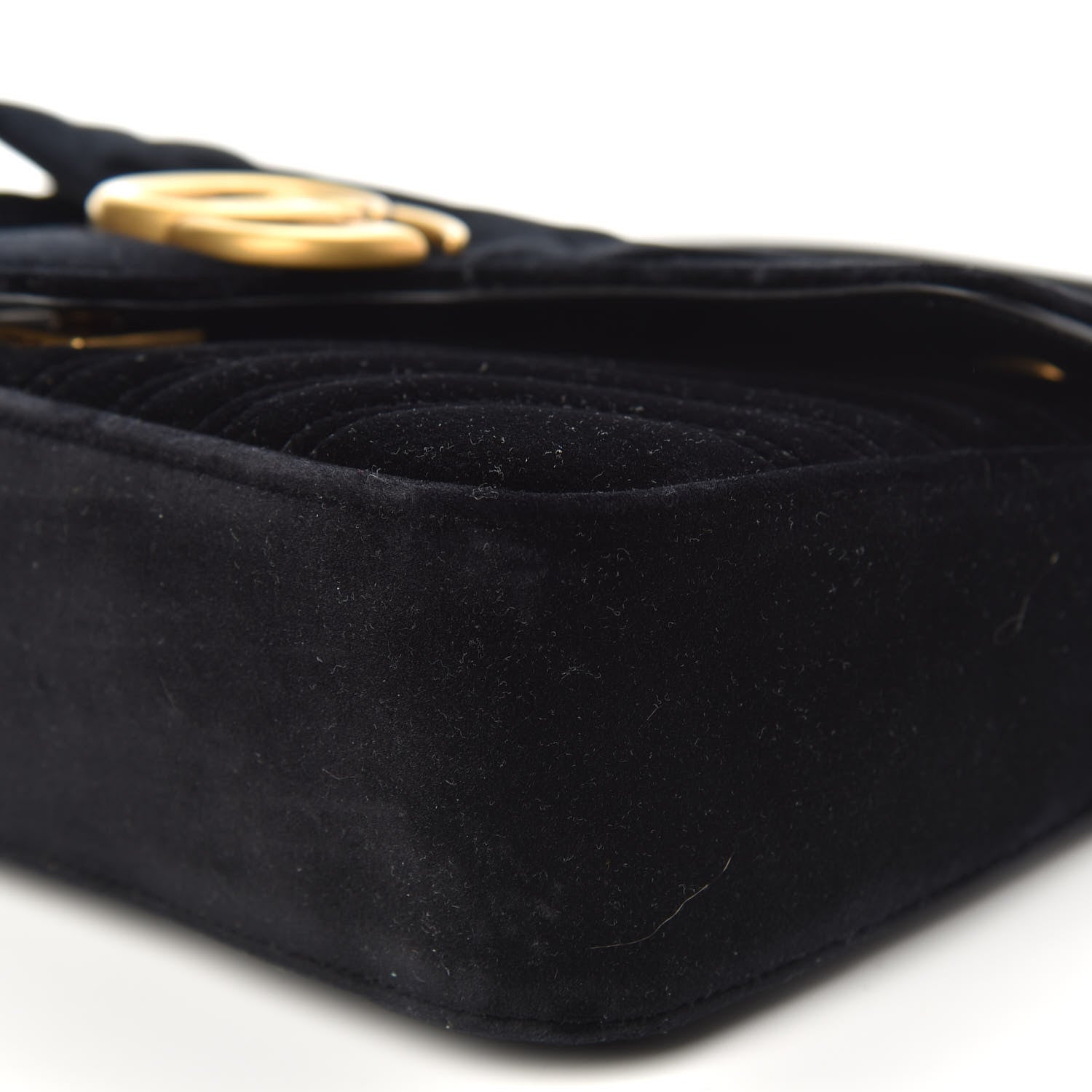 Gucci Velvet Matelasse Small GG Marmont Shoulder Bag Black 11 of 11