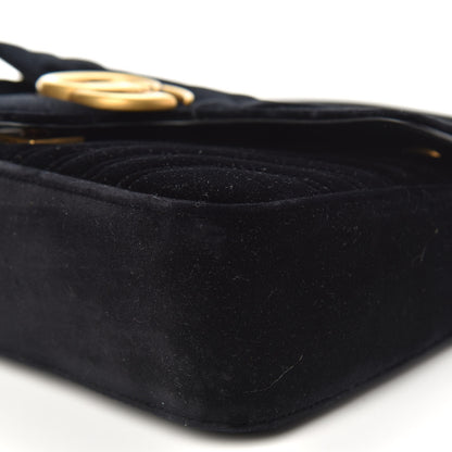 Gucci Velvet Matelasse Small GG Marmont Shoulder Bag Black 11 of 11