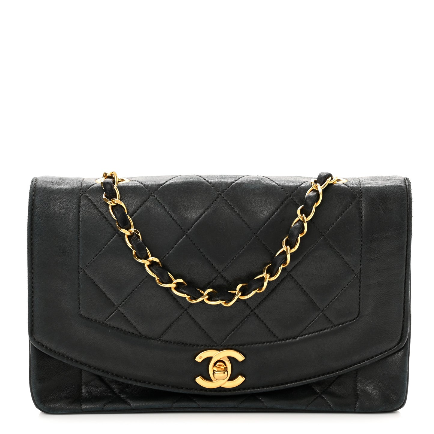 Lambskin Quilted Small Single Flap Black