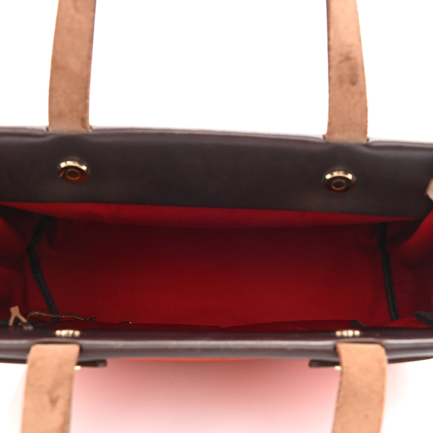 Hermes Toile Vache Calfskin Herbag Cabas PM Orange Red 6 of 19