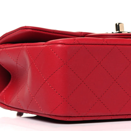 Chanel Lambskin Quilted Mini Top Handle Rectangular Flap Red 7 of 8