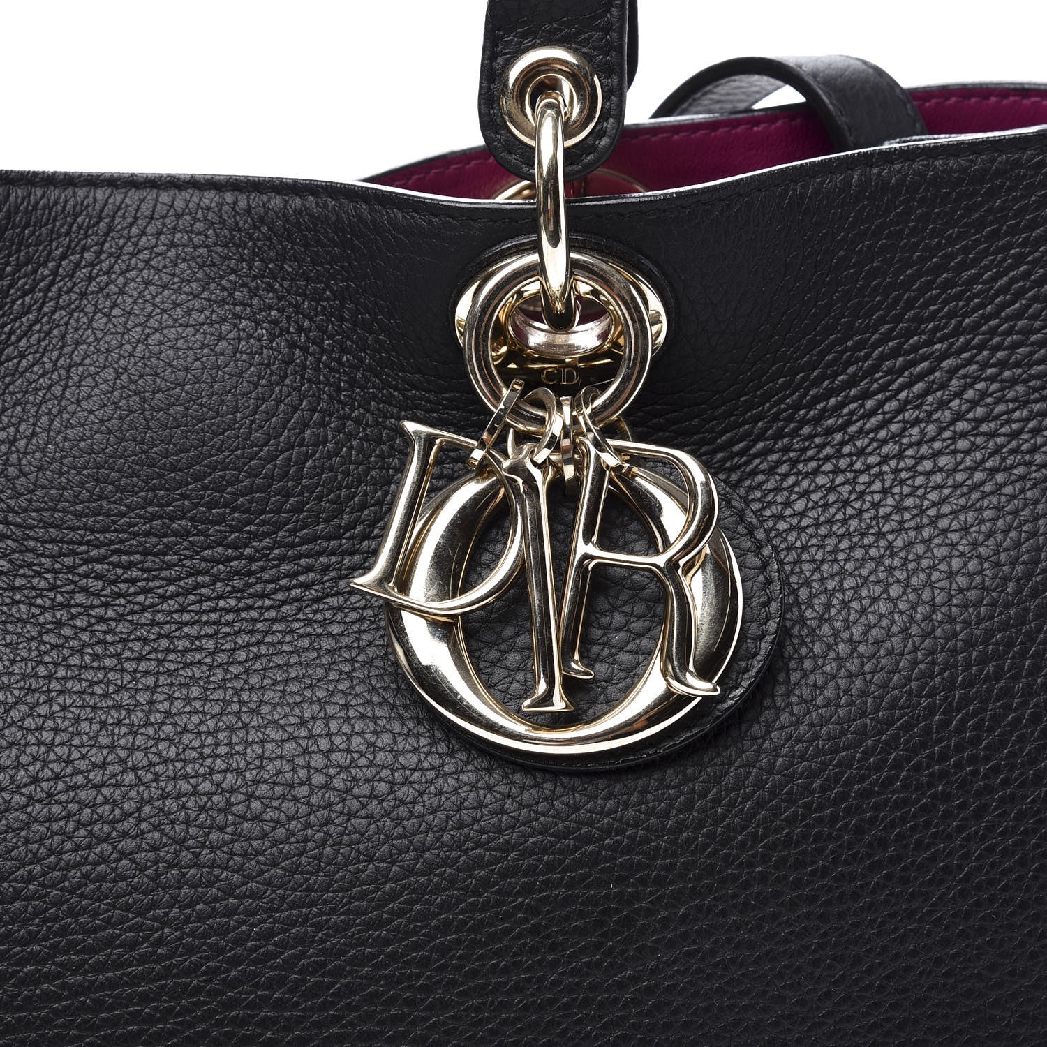 Christian Dior Bullcalf Medium Diorissimo Tote Black Rose Indien 9 of 9