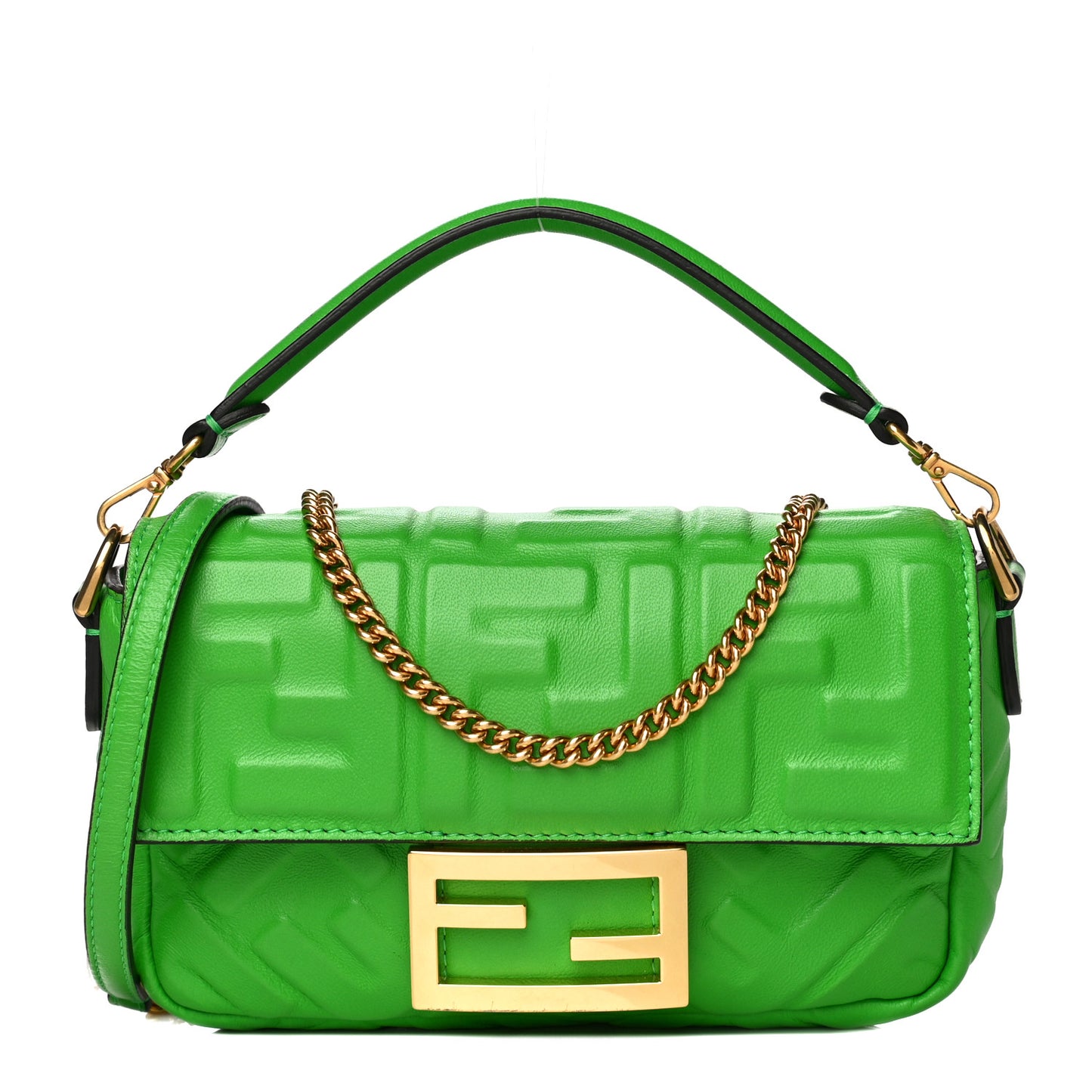 Nappa FF 1974 Embossed Mini Baguette Tomatillo