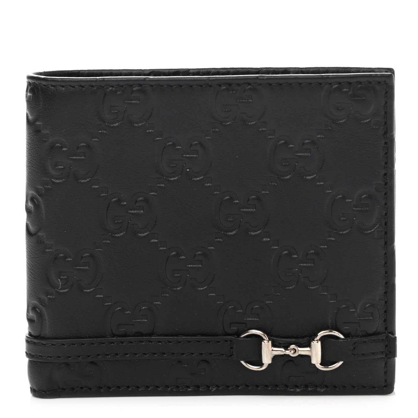 Guccissima Horsebit Bi-Fold Wallet Black