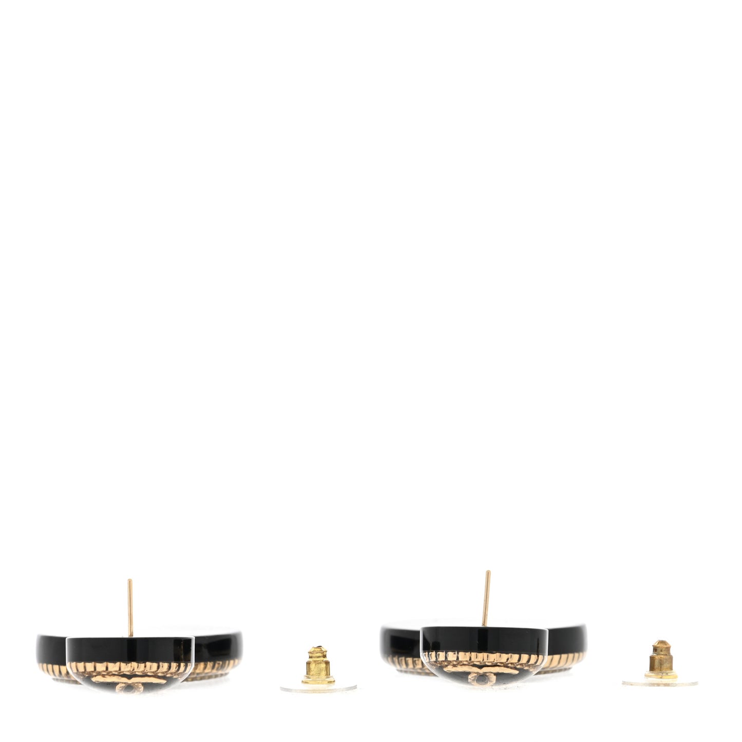 Enamel CC Rue Cambon Drop Earrings Black