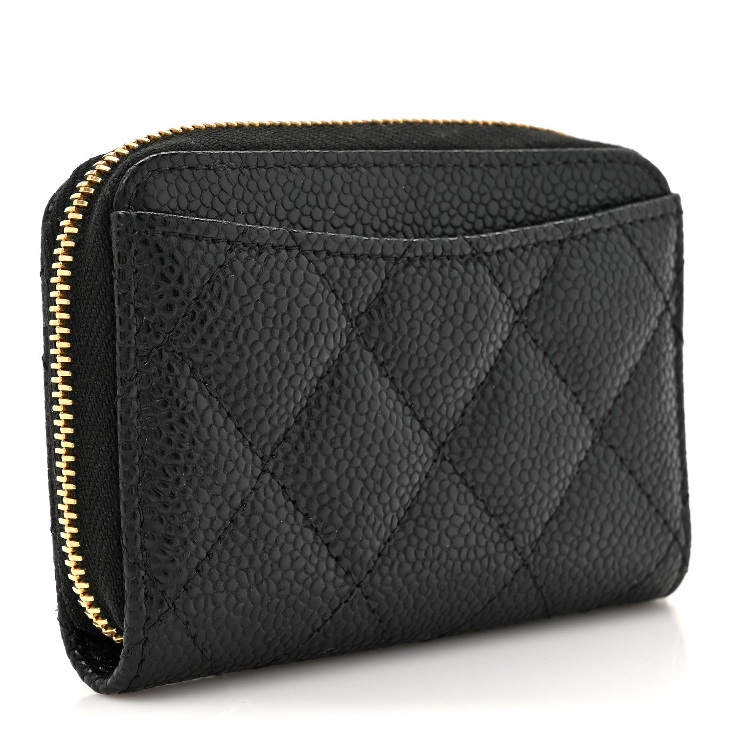 Chanel Caviar Quilted Zip Coin Purse Black 3 of 8