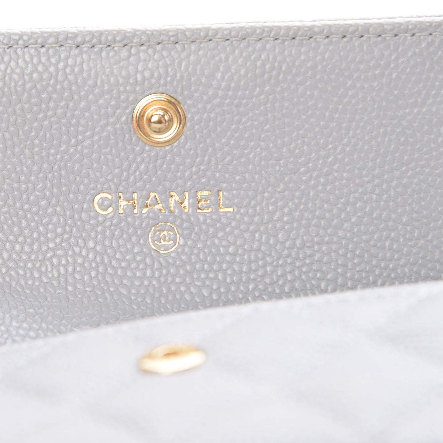 Caviar Quilted Boy Card Holder Wallet Grey