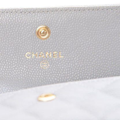 Chanel Caviar Quilted Boy Card Holder Wallet Grey 6 of 8