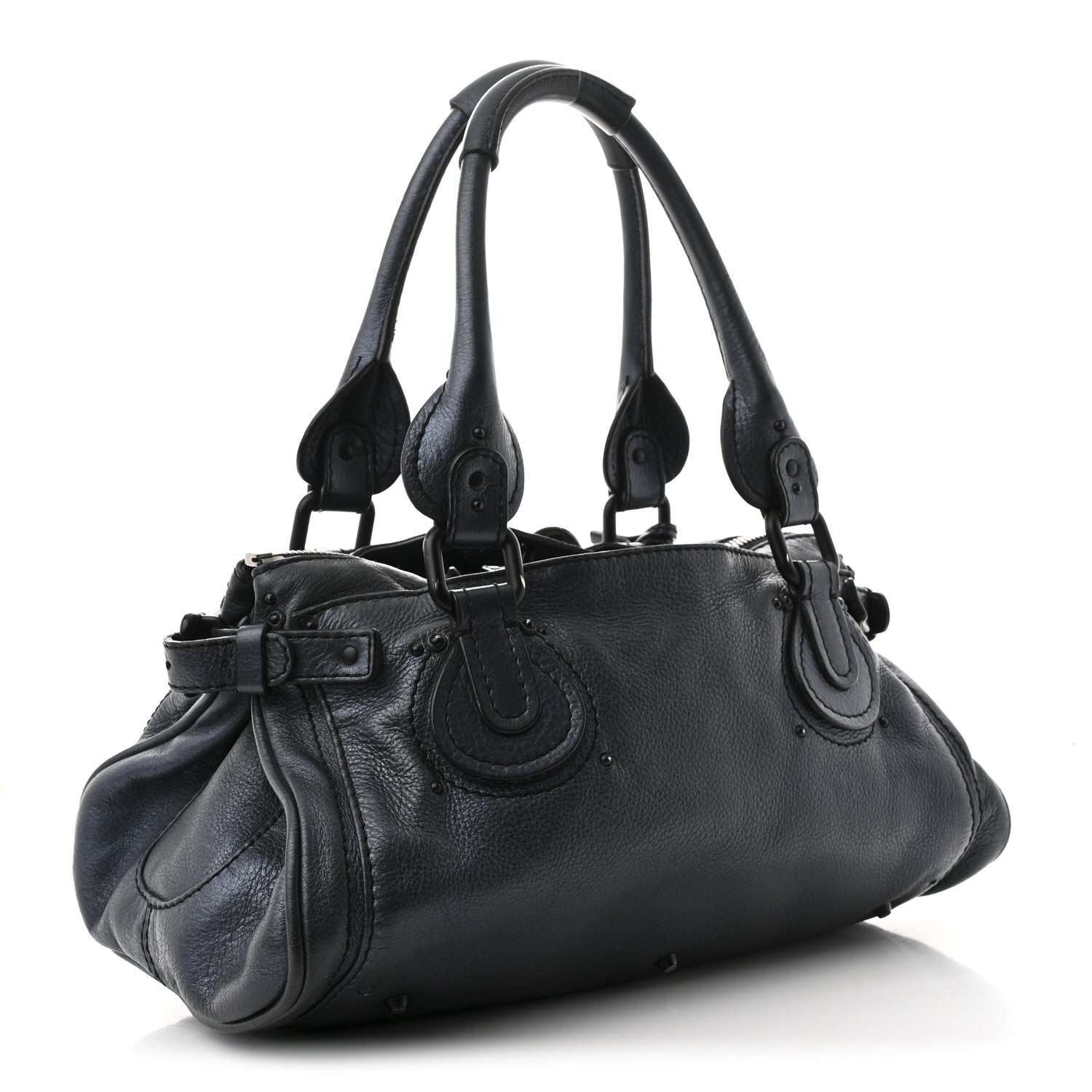 Chloe Metallic Calfskin Paddington Satchel Blue Nuit 2 of 9