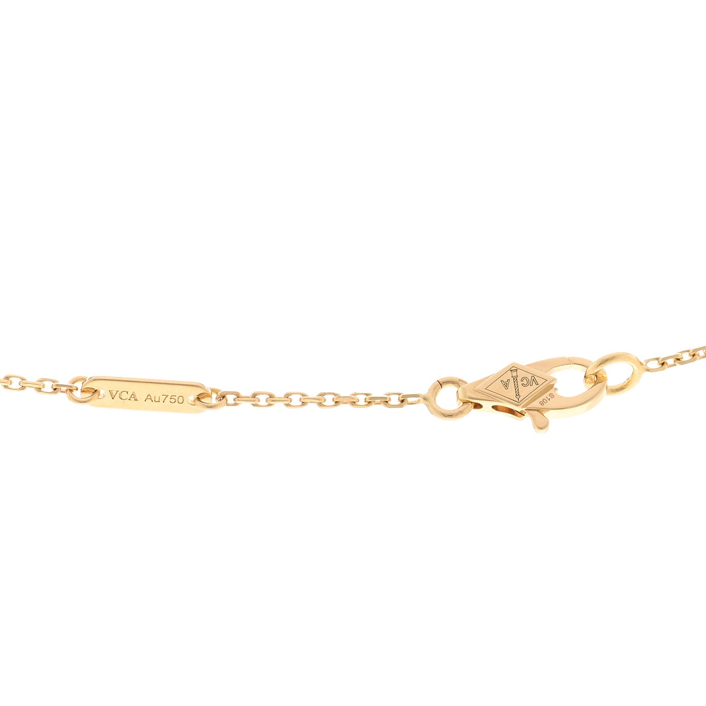 18K Yellow Gold Mother of Pearl Sweet Alhambra Pendant Necklace