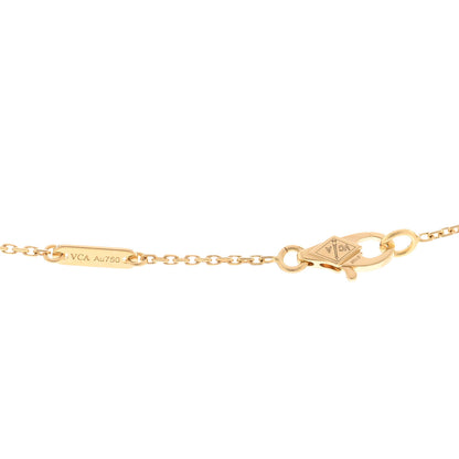 Van Cleef & Arpels 18K Yellow Gold Mother of Pearl Sweet Alhambra Pendant Necklace 4 of 5