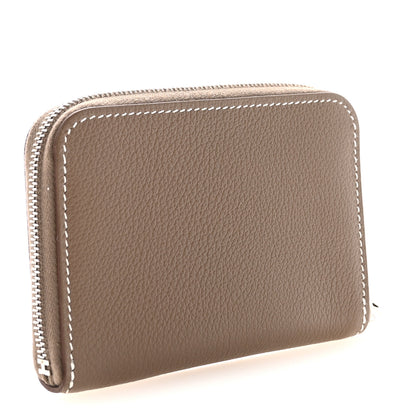 Hermes Evercolor Zipengo Chaine D'Ancre Compact Card Holder Etoupe 3 of 7