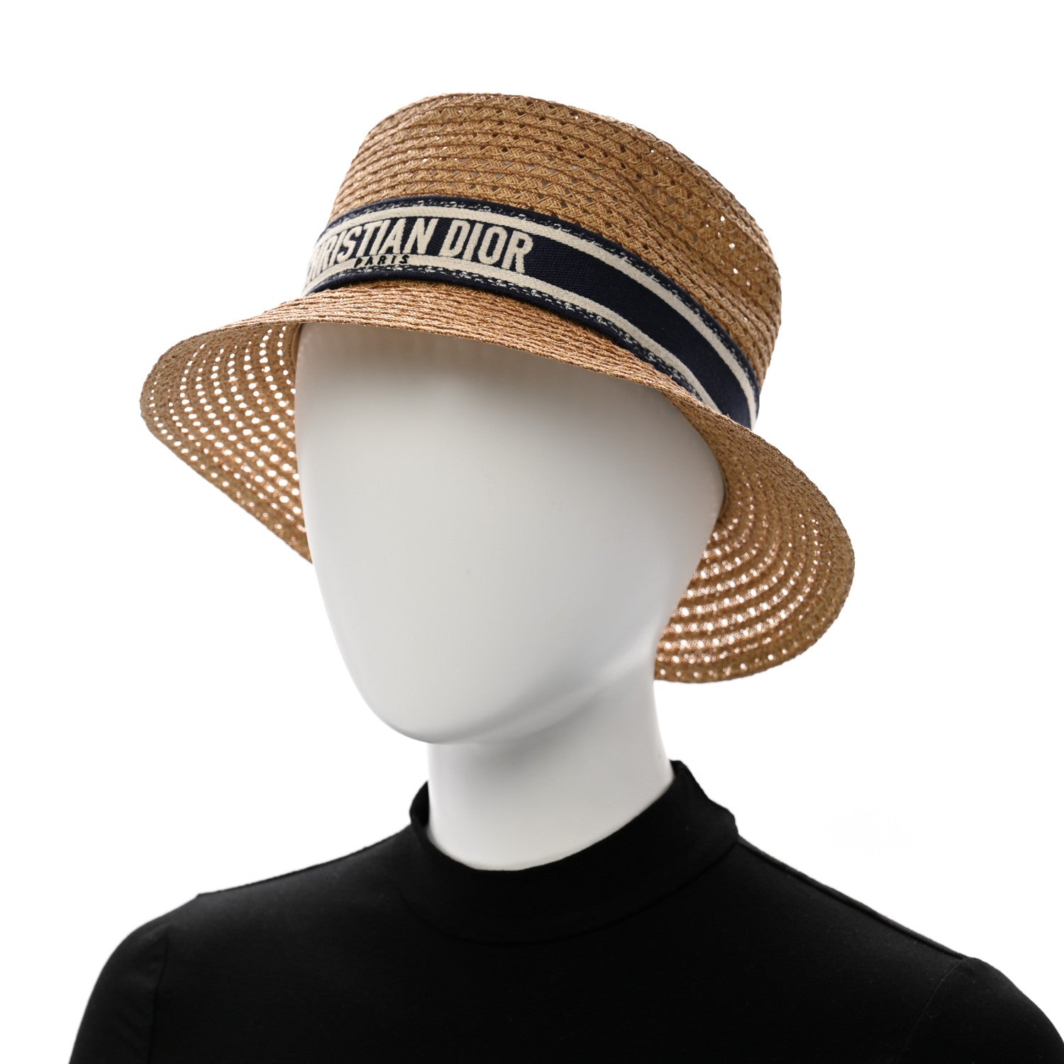 Christian Dior Straw Dioresort Brim Hat 58 Natural 1664428