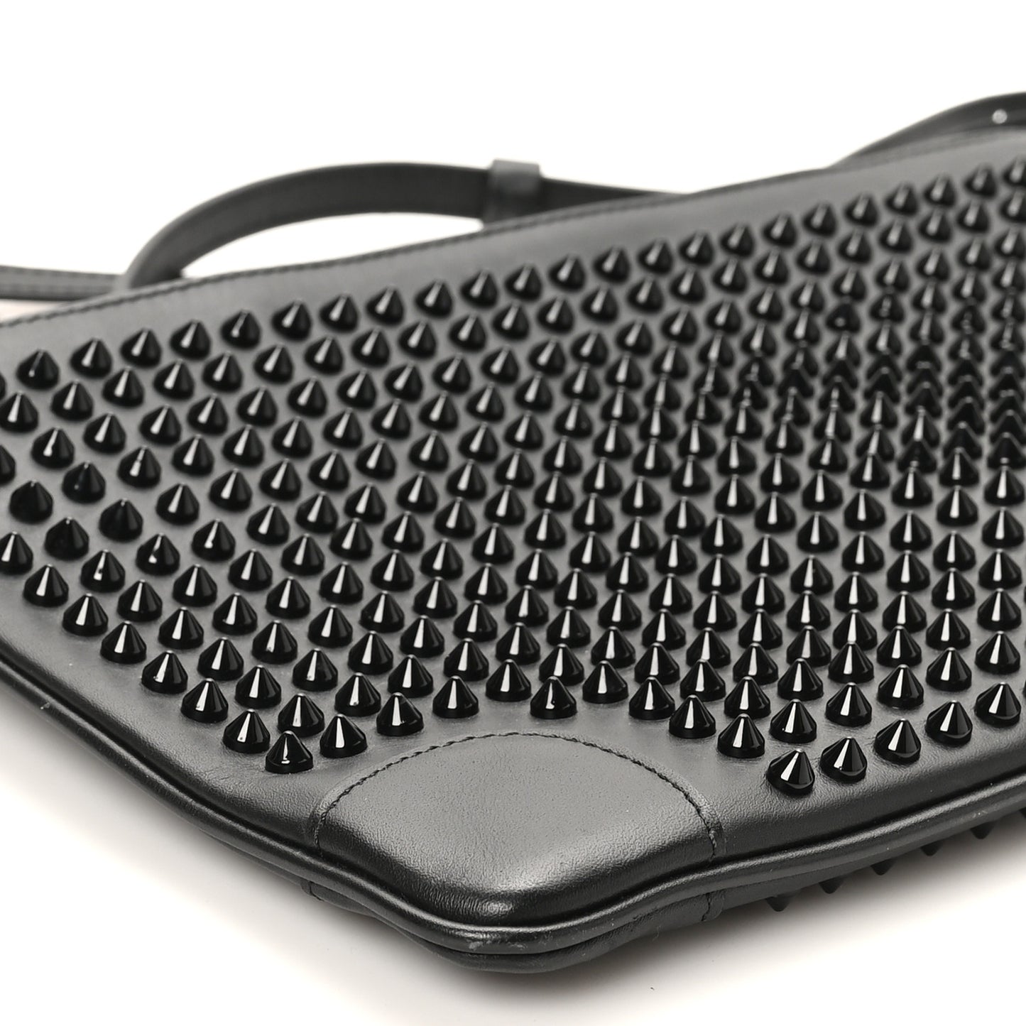 Calfskin Studded Loubiposh Clutch Black