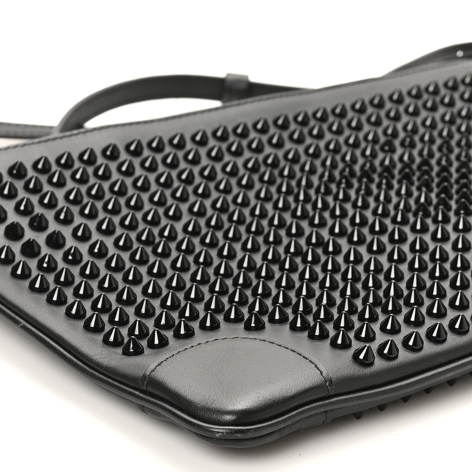 Christian Louboutin Calfskin Studded Loubiposh Clutch Black 8 of 9