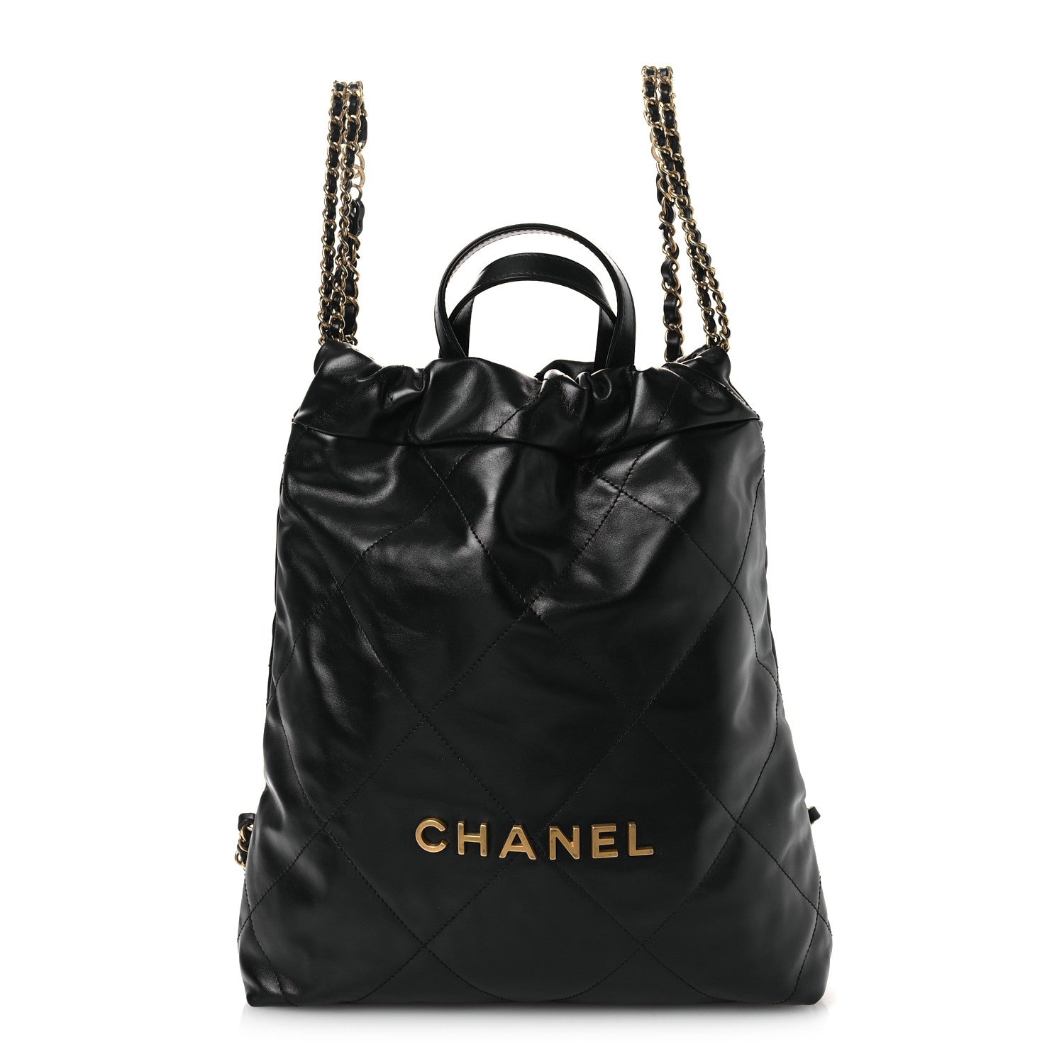 Chanel Shiny Calfskin Quilted Chanel 22 Backpack Black 1 of 11