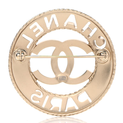 Chanel Metal CC Paris Brooch Gold 3 of 5