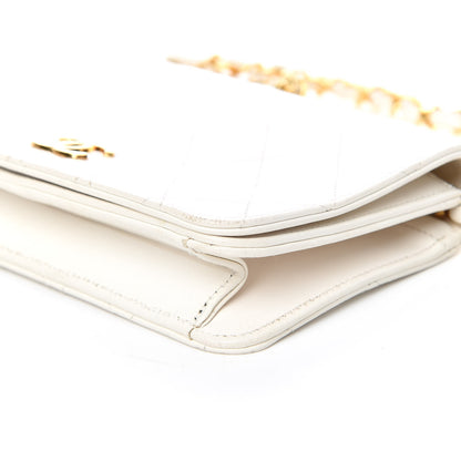 Chanel Calfskin Diamond Stitched CC Small Flap White 6 of 11