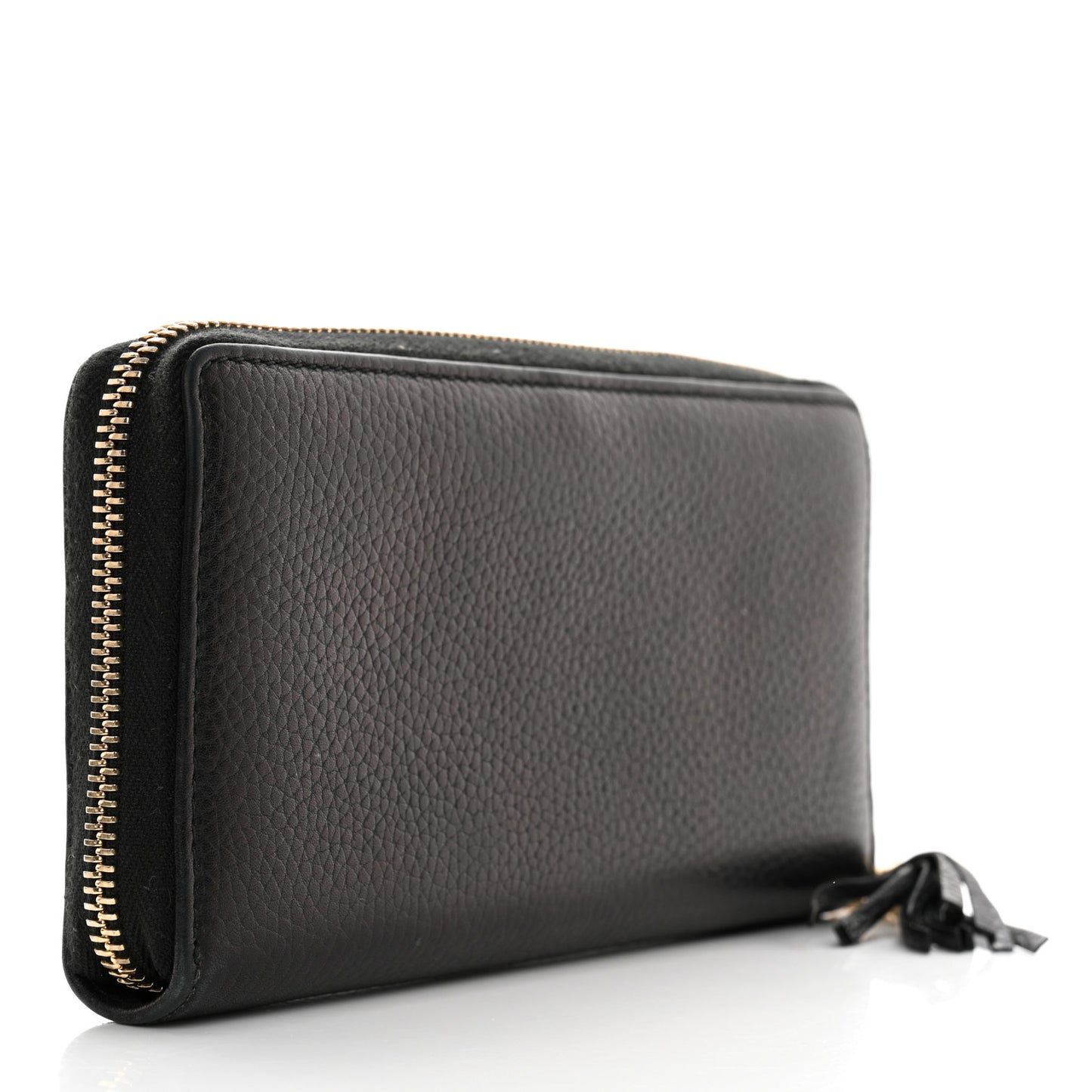 Pebbled Calfskin Soho Zip Around Wallet Black