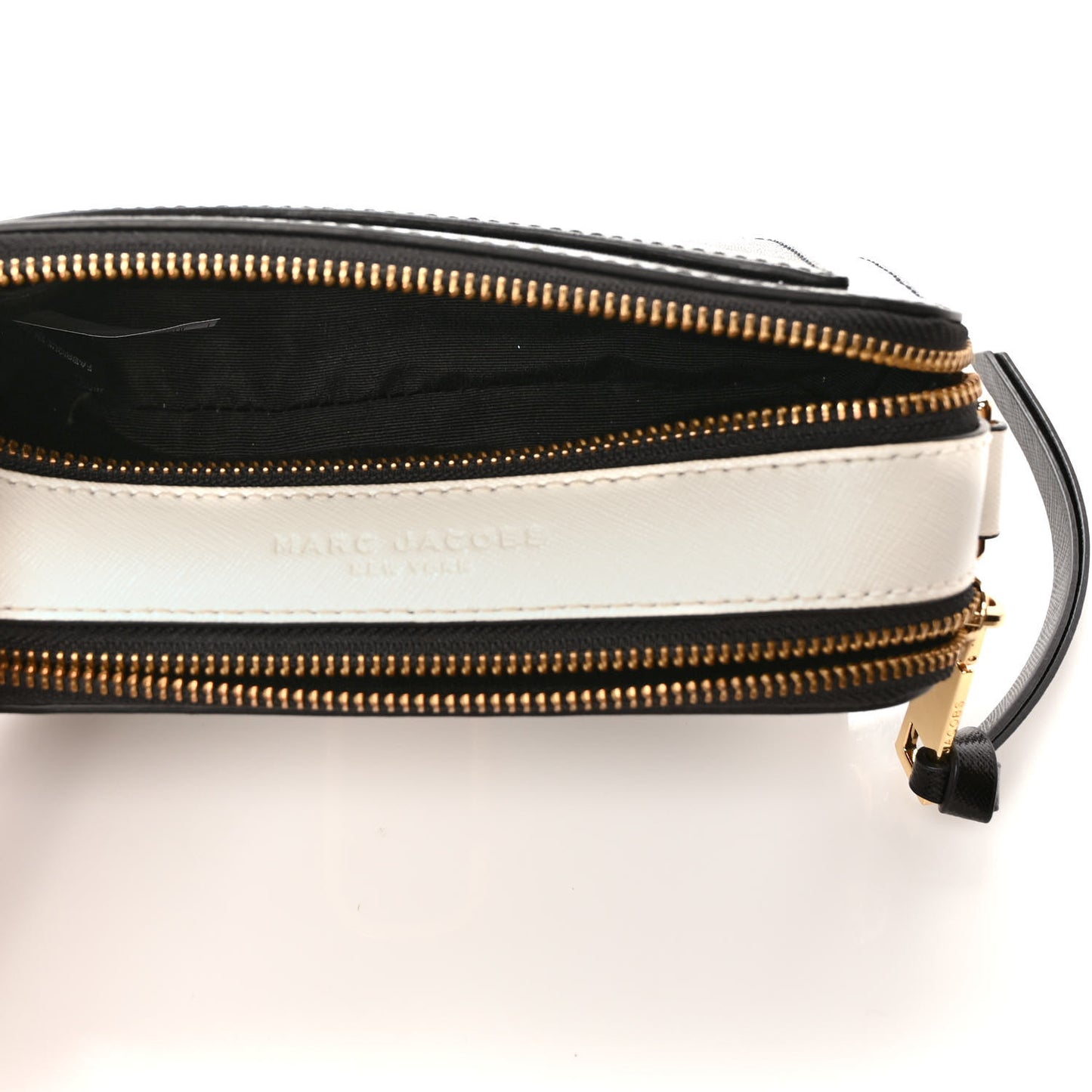 Saffiano Snapshot Camera Bag Black White Multicolor