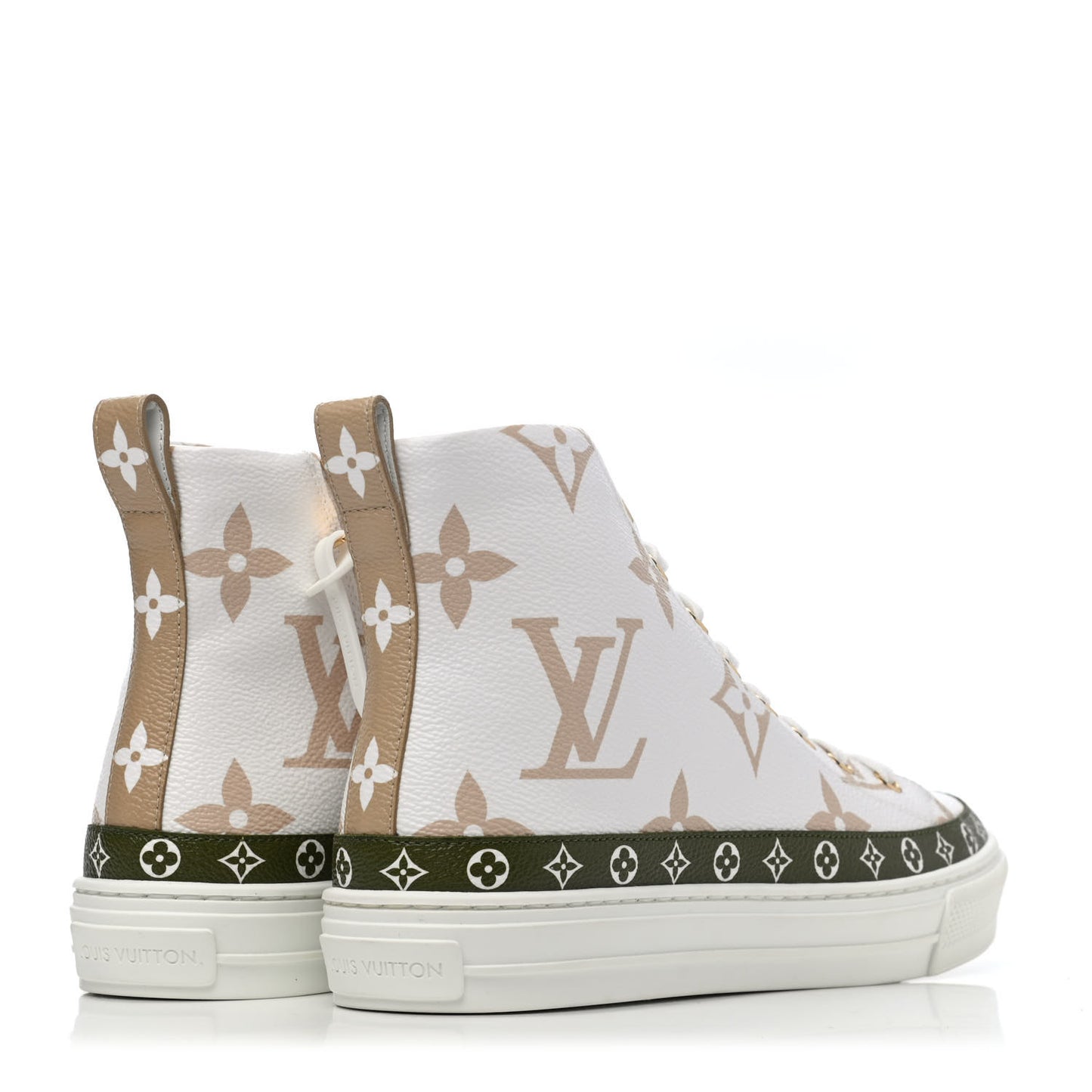 Monogram Giant Stellar Sneaker Boots 38.5 Kaki White Beige